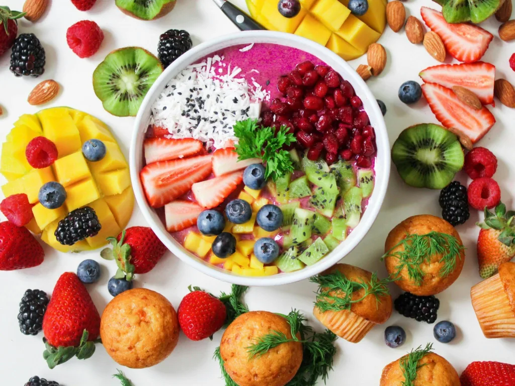 bowl of healthy foods